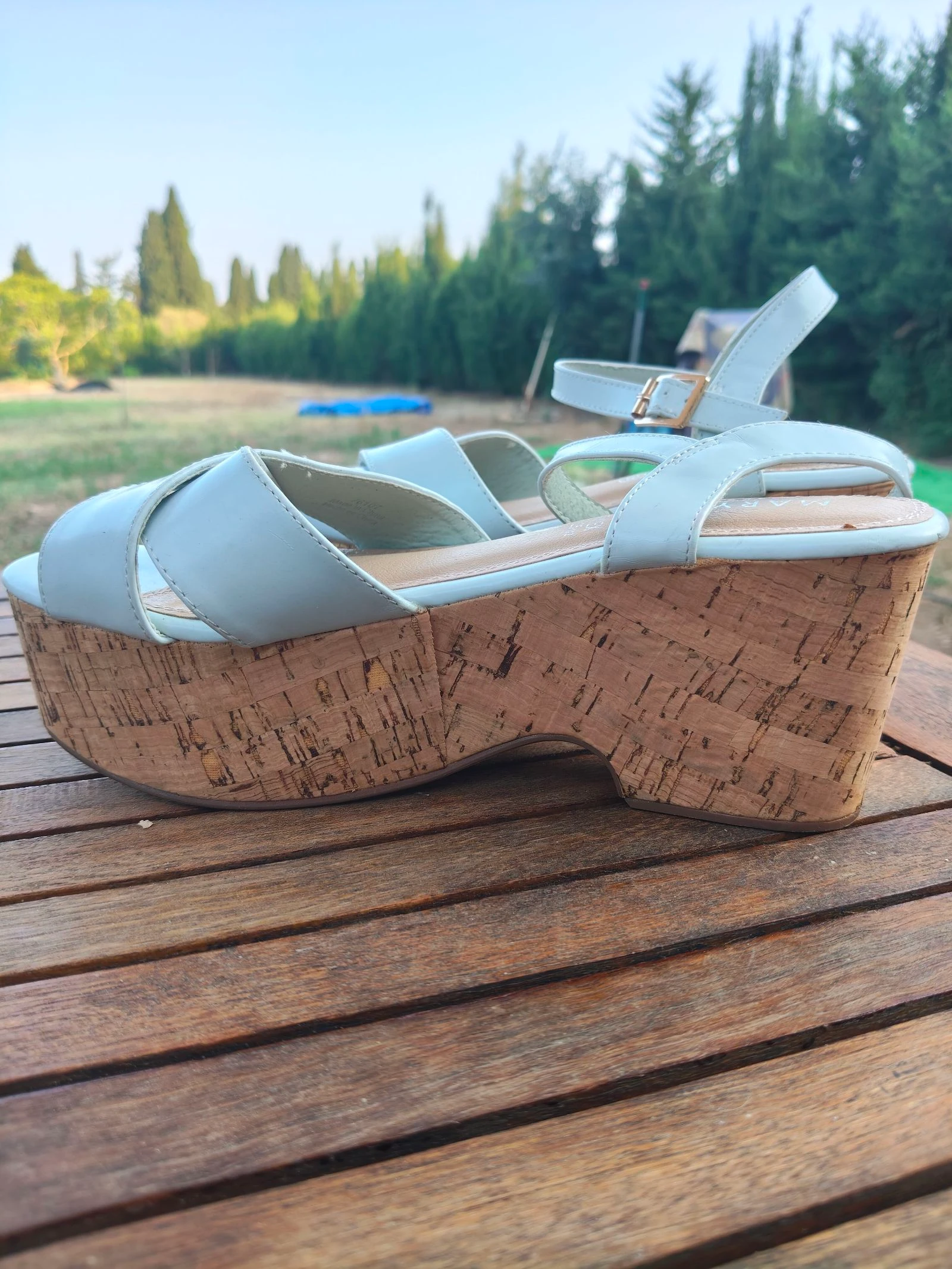 Marpaz-Sandalen platform dames 39 plastic kurk gekruiste bandjes – photo 7